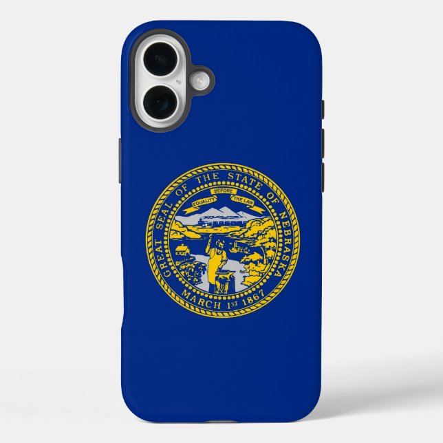 Apple iPhone 16 Plus Case-Mate-Nebraska-Flag Hülle (Rückseite)