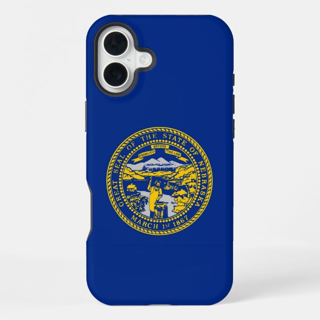 Apple iPhone 16 Plus Case-Mate Nebraska-Flagge Hülle (Rückseite)