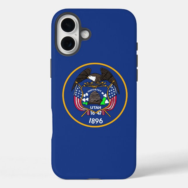 Apple iPhone 16 Plus Case, Utah State old flag iPhone 16 Plus Hülle (Rückseite)