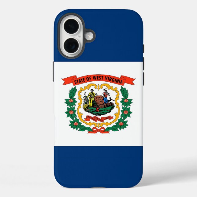 Apple iPhone 16 Plus Case, West Virginia flag iPhone 16 Plus Hülle (Rückseite)
