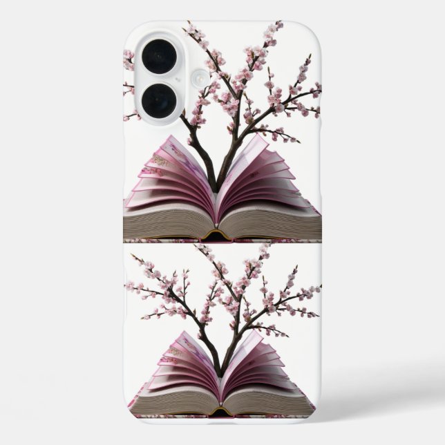 Apple iPhone 16 Plus Fall - Cherry Blossom Buch Hülle (Rückseite)