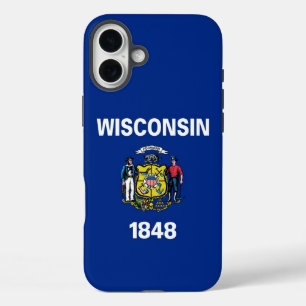 Apple iPhone 16 Plus Hülle, Flagge von Wisconsin Hülle
