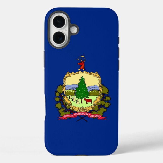 Apple iPhone 16 Plus Hülle, Vermont-Flagge Hülle (Rückseite)