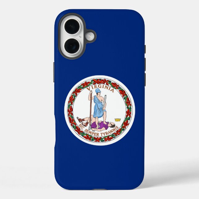 Apple iPhone 16 Plus Hülle, Virginia-Flagge Hülle (Rückseite)