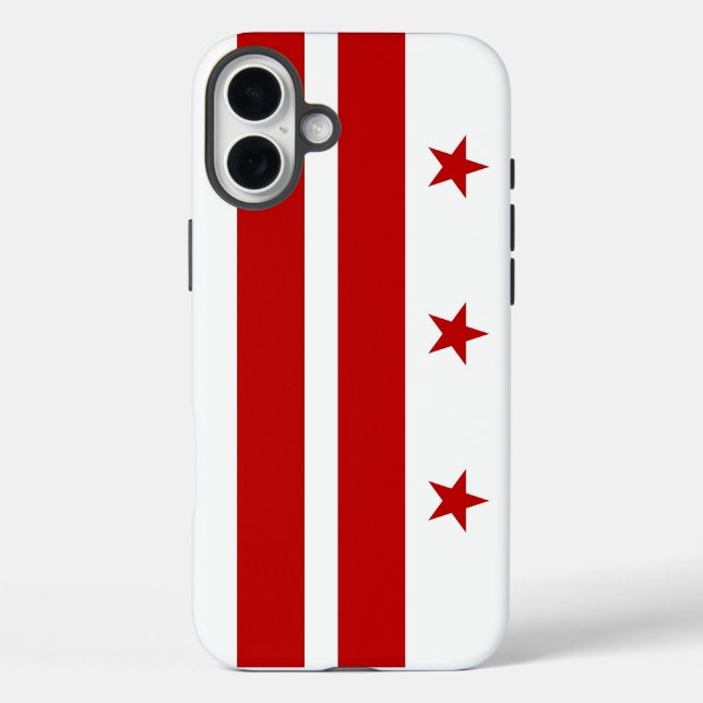Apple iPhone 16 Plus Hülle, Washington DC Flagge Hülle (Rückseite)