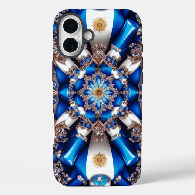Apple iPhone 16 Plus Mate, Argentinien Farben Hülle (Rückseite)