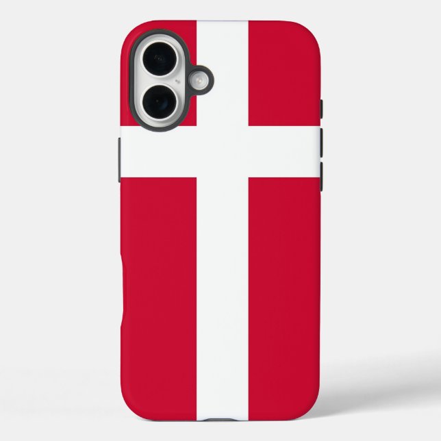 Apple iPhone 16 Plus Mate, Dänemark-Flagge Hülle (Rückseite)