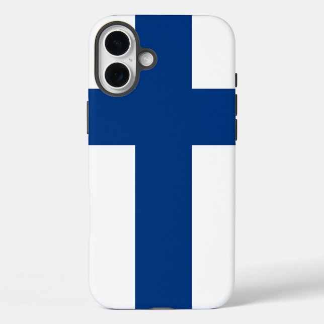 Apple iPhone 16 Plus Mate, Finnland Flagge Hülle (Rückseite)