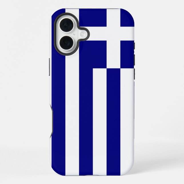 Apple iPhone 16 Plus Mate, Greece flag Hülle (Rückseite)