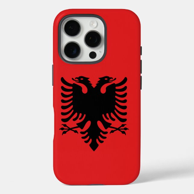 Apple iPhone 16 Pro Case-Mate, Albanien Flagge Hülle (Rückseite)