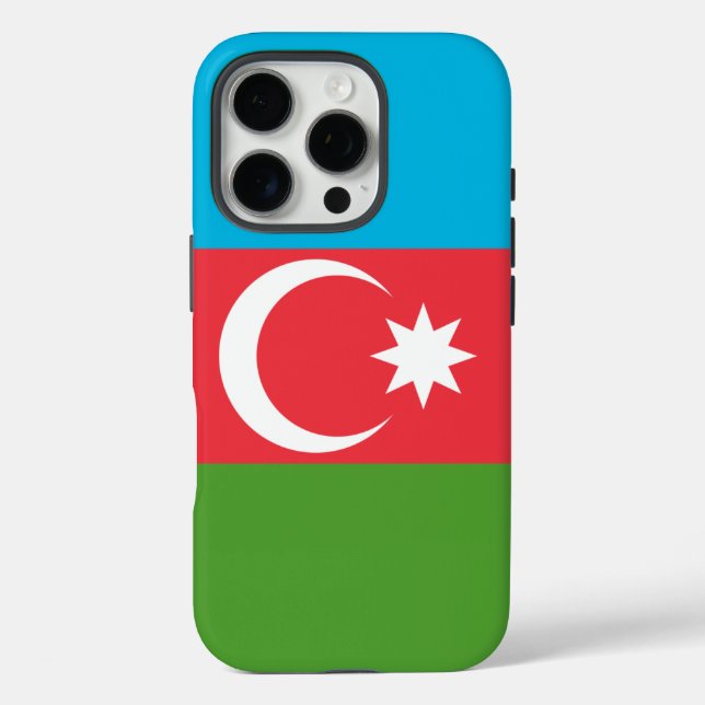 Apple iPhone 16 Pro Case-Mate, Flagge Aserbaidscha Hülle (Rückseite)