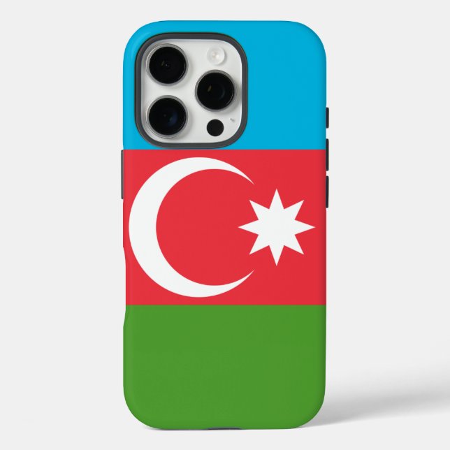 Apple iPhone 16 Pro Case-Mate, Flagge Aserbaidscha Hülle (Rückseite)