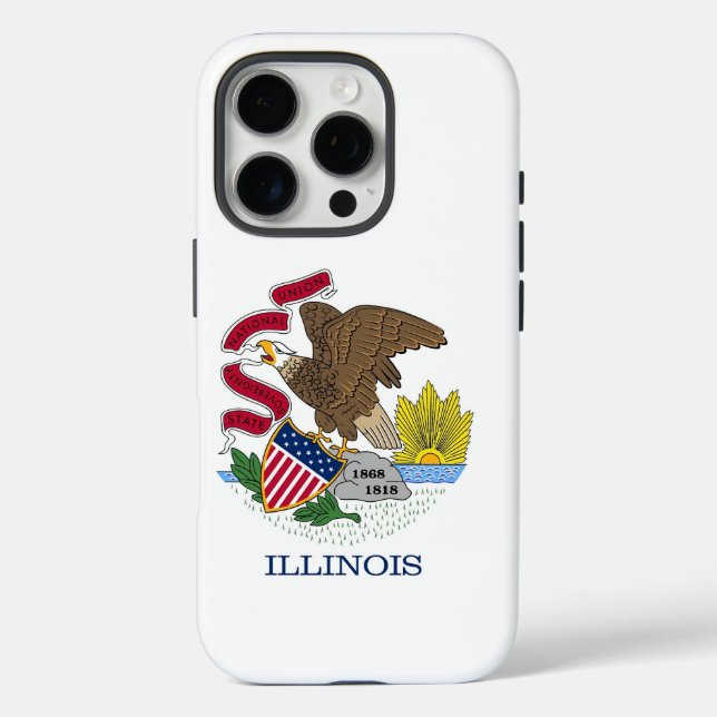 Apple iPhone 16 Pro Case-Mate, Illinois-Flagge Hülle (Rückseite)