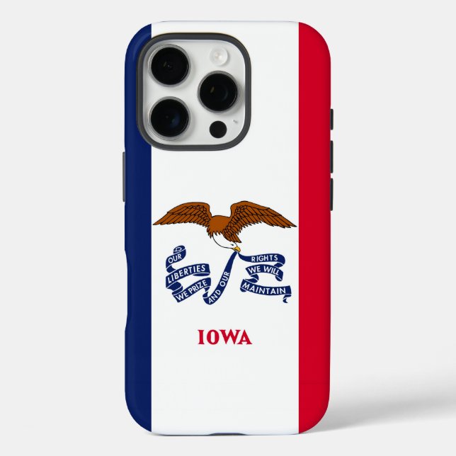 Apple iPhone 16 Pro Case-Mate, Iowa-Flagge Hülle (Rückseite)