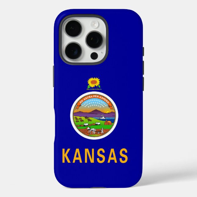 Apple iPhone 16 Pro Case-Mate, Kansas Flag Hülle (Rückseite)