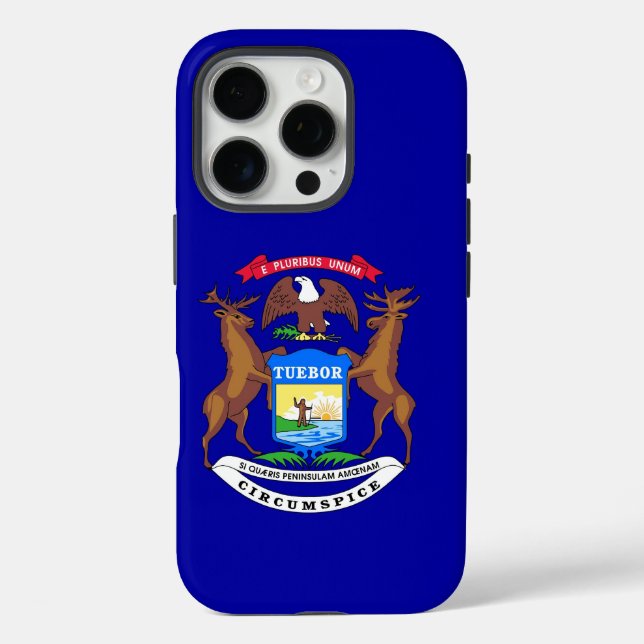 Apple iPhone 16 Pro Case-Mate, Michigan-Flagge Hülle (Rückseite)