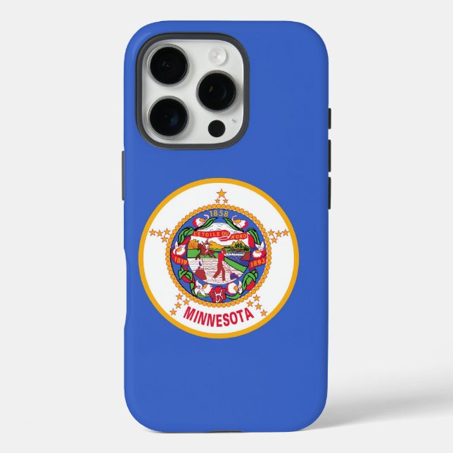 Apple iPhone 16 Pro Case-Mate, Minnesota-Flag Hülle (Rückseite)