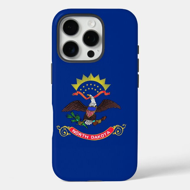 Apple iPhone 16 Pro Case-Mate, North Dakota Fahne Hülle (Rückseite)