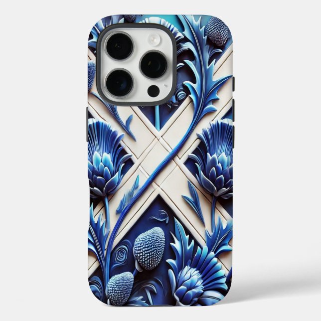 Apple iPhone 16 Pro Case-Mate, Schottische Disteln Hülle (Rückseite)