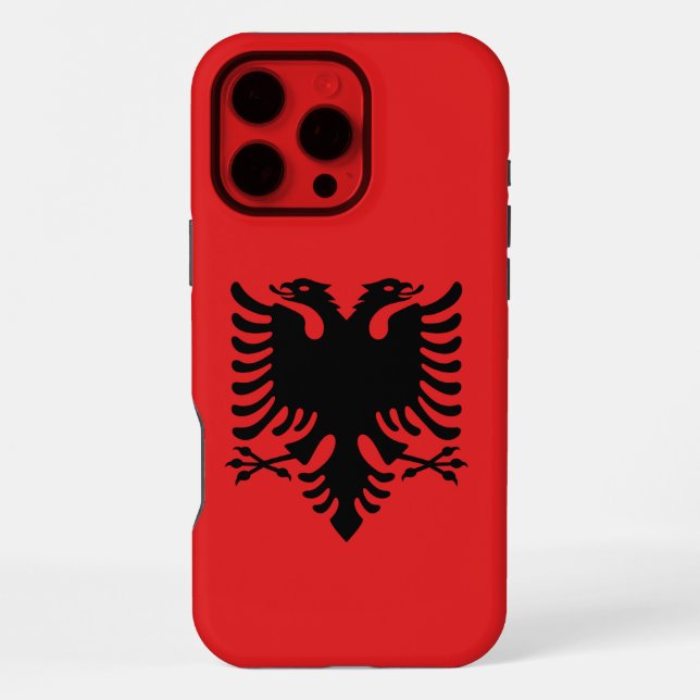 Apple iPhone 16 Pro Max Fall, Albanien Flagge Hülle (Rückseite)
