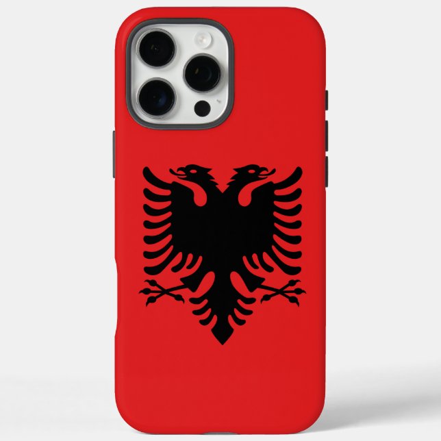 Apple iPhone 16 Pro Max Fall, Albanien Flagge Hülle (Rückseite)