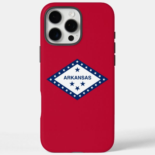 Apple iPhone 16 Pro Max Fall, Arkansas Flag Hülle (Rückseite)