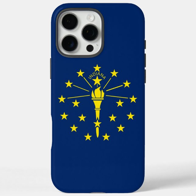 Apple iPhone 16 Pro Max Fall, Indiana-Flagge Hülle (Rückseite)