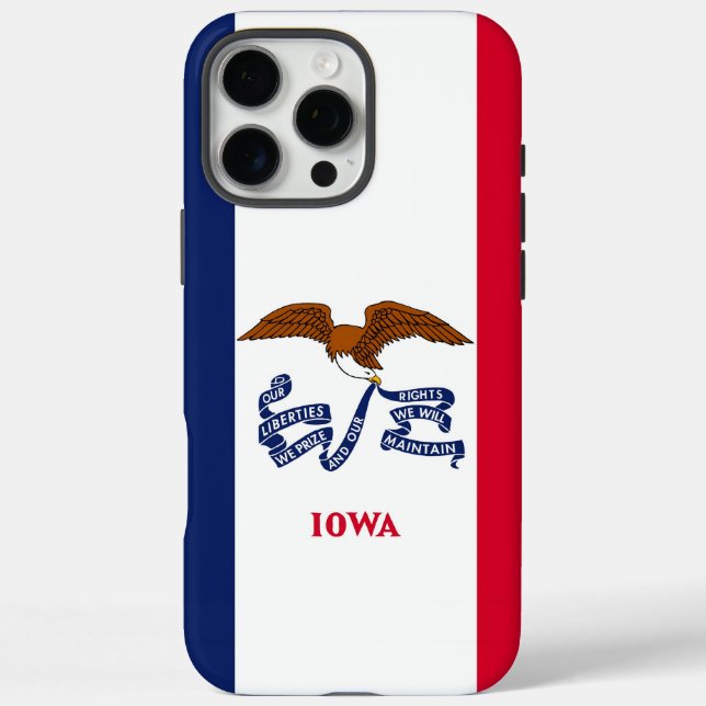 Apple iPhone 16 Pro Max Fall, Iowa-Flagge Hülle (Rückseite)