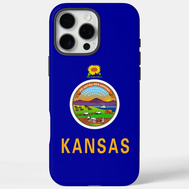 Apple iPhone 16 Pro Max Fall, Kansas Flag Hülle (Rückseite)