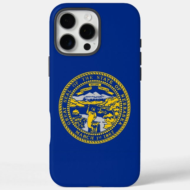 Apple iPhone 16 Pro Max Fall, Nebraska-Flagge Hülle (Rückseite)