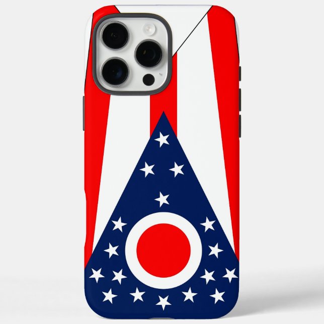 Apple iPhone 16 Pro Max Fall, Ohio Flag Fall Hülle (Rückseite)