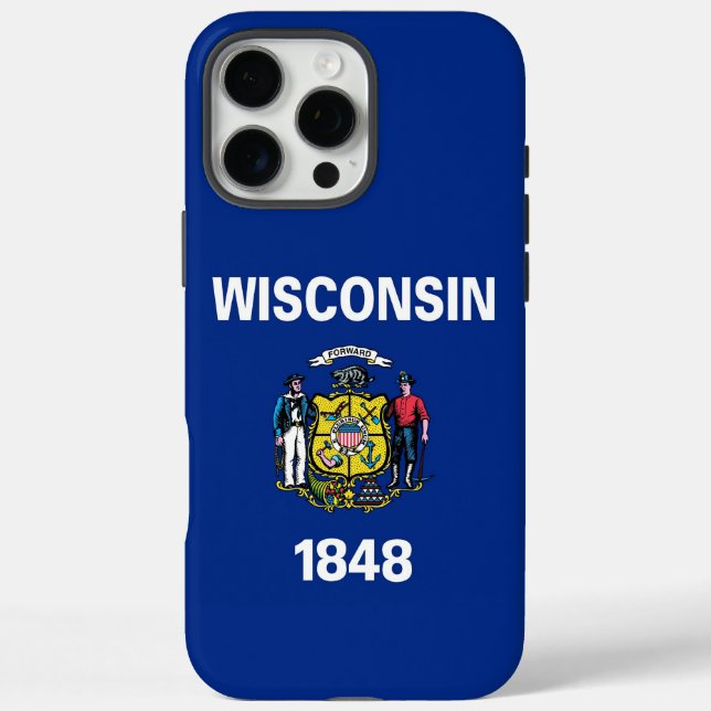 Apple iPhone 16 Pro Max, Flagge von Wisconsin Max Hülle (Rückseite)