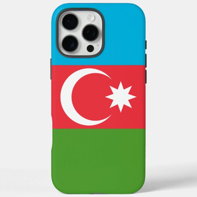 Apple iPhone 16 Pro Max Hülle, Flagge Aserbaidscha Hülle (Rückseite)