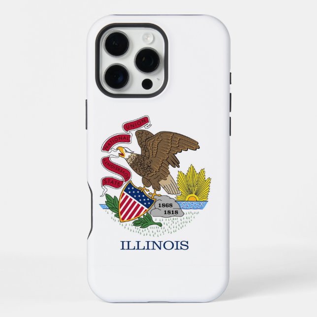 Apple iPhone 16 Pro Max Hülle, Illinois-Flagge Hülle (Rückseite)