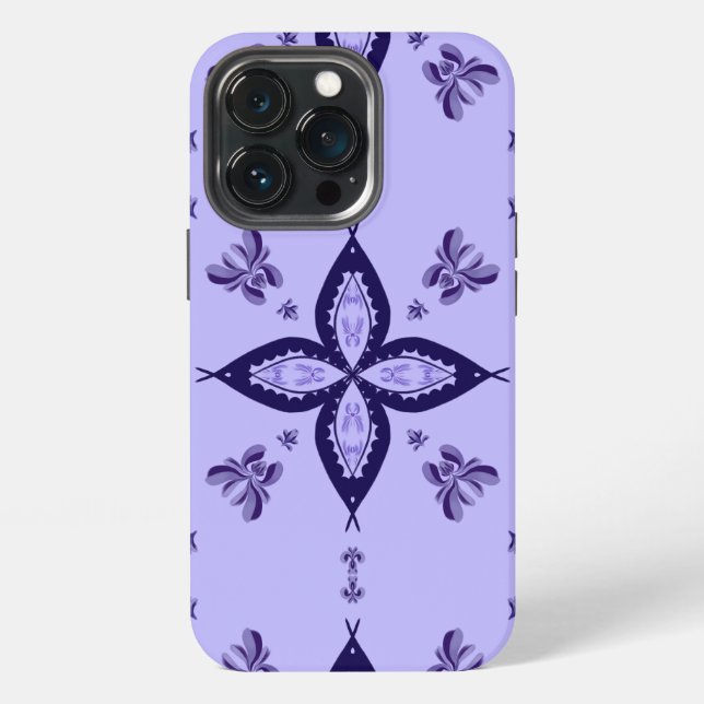 Apple iPhone case with flower design 13 Pro Hülle (Hinten)