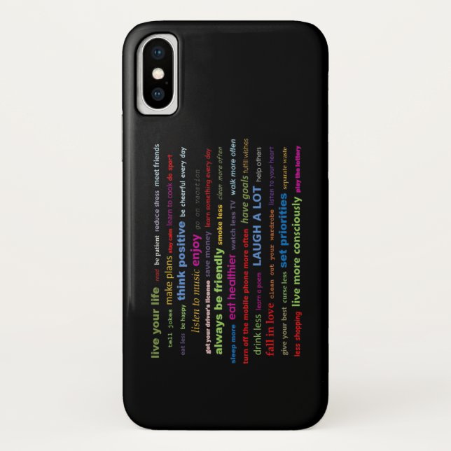 Apple iPhone X Fall Phone Case Auflösungen Quotes (Rückseite)