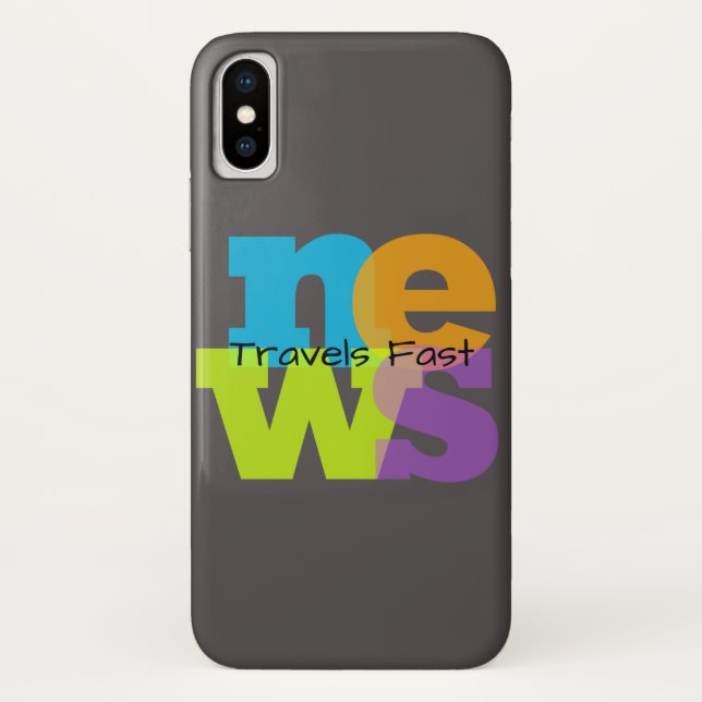 Apple iPhone X Phone Case Farbenfrohe Nachrichten  (Rückseite)