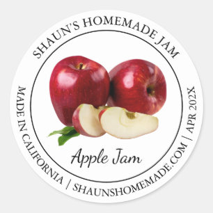Apple Jam Modern Label Runder Aufkleber