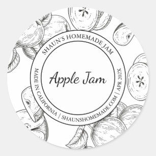 Apple Jam Sketch étiquette moderne