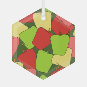 Apple Jumble Muster Ornament Aus Glas