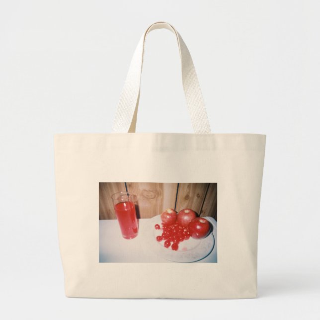 Apple-Kirschhimbeertasche Jumbo Stoffbeutel (Vorne)