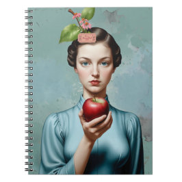 Apple Lady Portrait Es ist ein schönes Leben Notiz Notizblock