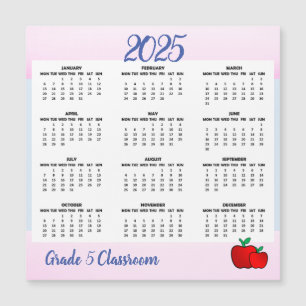 Apple-Lehrer-Kalender 2025 Magnetkarte