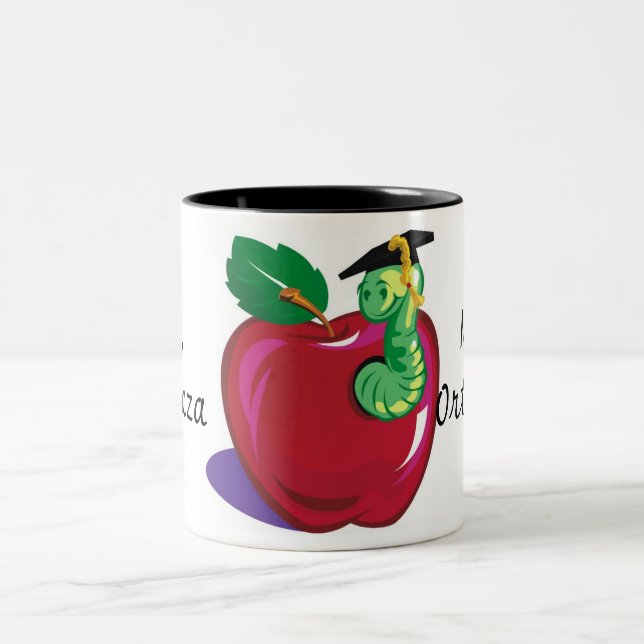 Apple-Lehrer-Tasse Zweifarbige Tasse (Mittel)