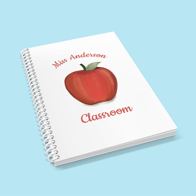 Apple Lehrerin Personalisierte Niedliche Lehrerin  Planer (Red Apple Teacher Planner. with simple classic style.)