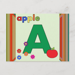 Apple Letter A Postkarte