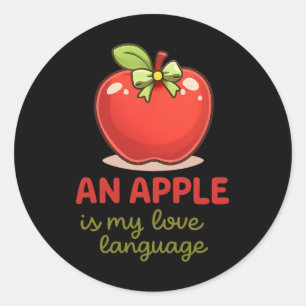 Apple Liebe ist meine Sprache Süße Frucht Valentin Runder Aufkleber