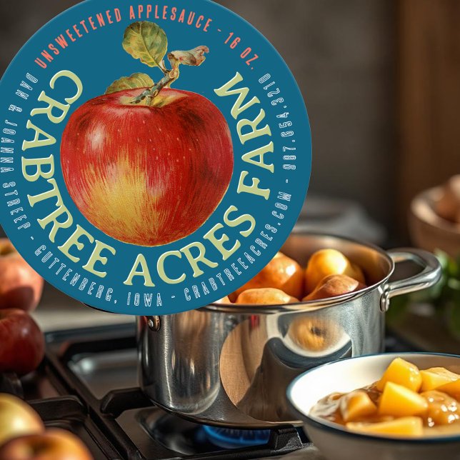 APPLE LOGO Farm Orchard Business Applesauce Runder Aufkleber (Von Creator hochgeladen)