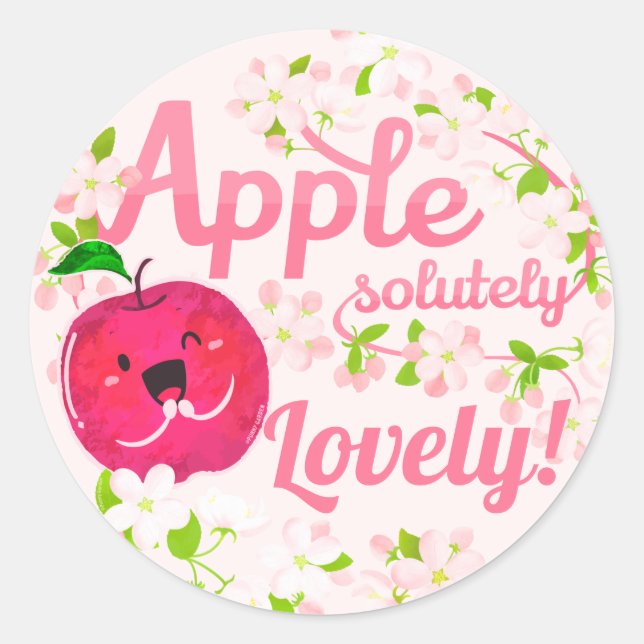 Apple Lovely - Apple Puff Runder Aufkleber (Vorderseite)