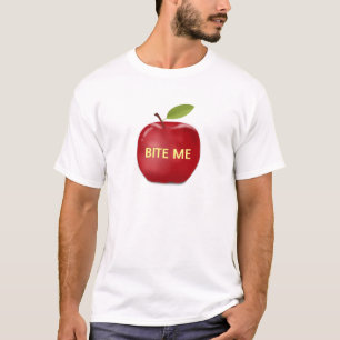 Apple mit bearbeitbarem Bite-mir-Text T-Shirt